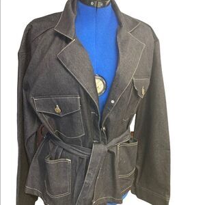 GOLD FLAOA, women’s stretch, Jean Jacket, Size 24, Dark Denim, Plus Size,